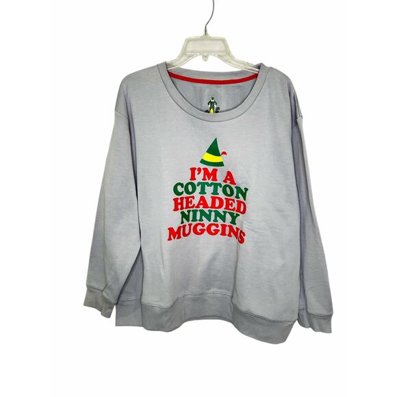 ELF Gray Red Long Sleeve Sweat Suit Loungewear Sleepwear Set Size XL NWT - Picture 2 of 6